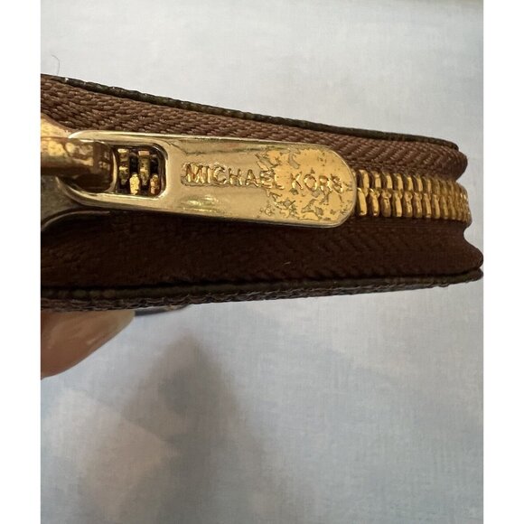 Michael Kors Signature Wallet Leather Brown Zipper - Picture 5 of 10